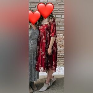 Red Dress Boutique Burgundy Floral Midi Dress